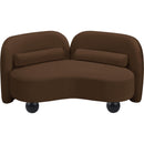 Meridian Daphne Brown Velvet Loveseat IMAGE 9