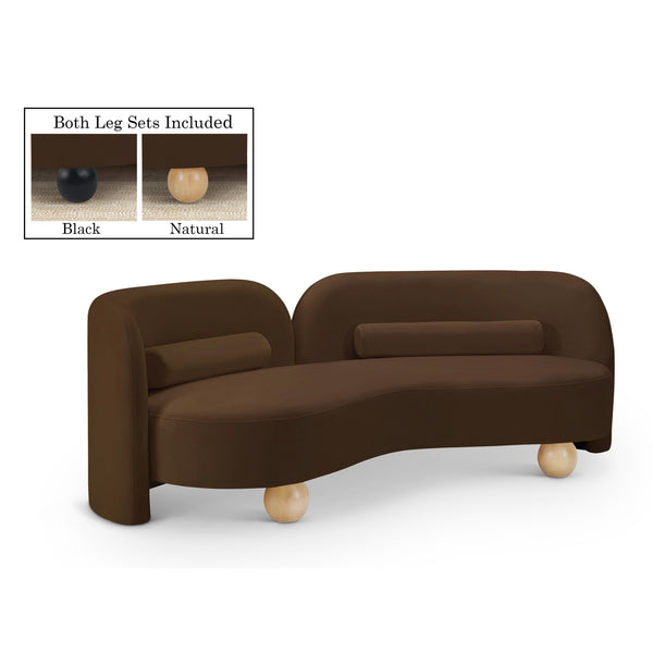 Meridian Daphne Brown Velvet Sofa IMAGE 1