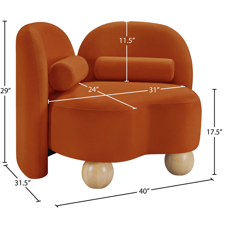 Meridian Daphne Cognac Velvet Chair IMAGE 17