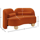 Meridian Daphne Cognac Velvet Loveseat IMAGE 17