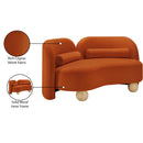 Meridian Daphne Cognac Velvet Loveseat IMAGE 18