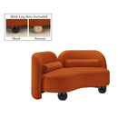 Meridian Daphne Cognac Velvet Loveseat IMAGE 2