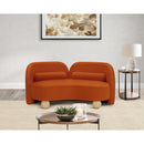 Meridian Daphne Cognac Velvet Loveseat IMAGE 3