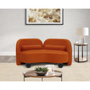Meridian Daphne Cognac Velvet Loveseat IMAGE 4
