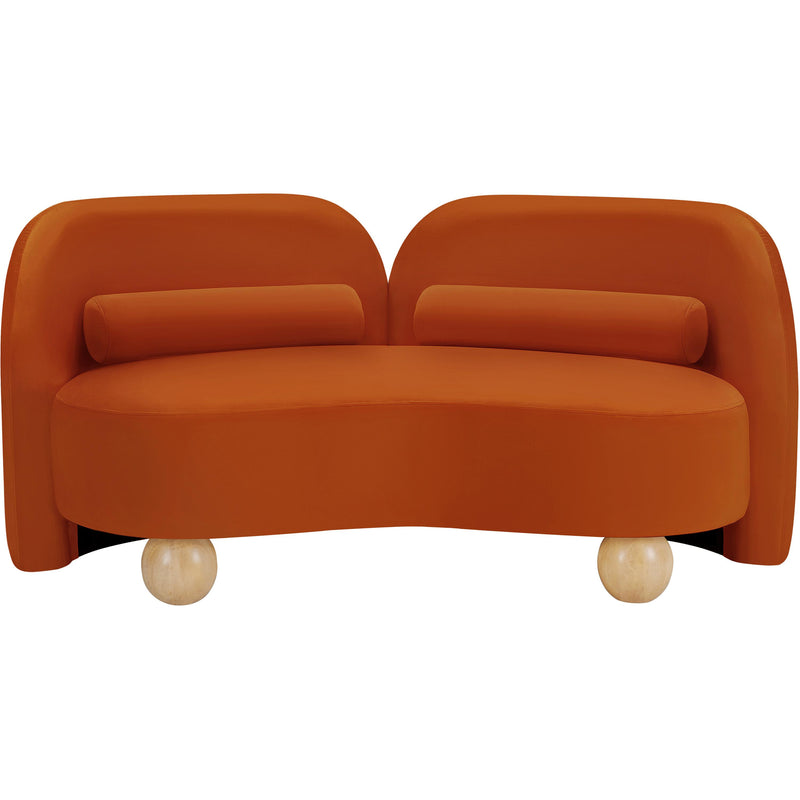 Meridian Daphne Cognac Velvet Loveseat IMAGE 5