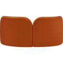 Meridian Daphne Cognac Velvet Loveseat IMAGE 7