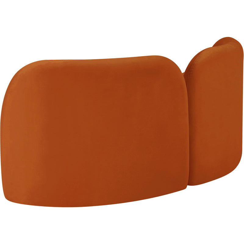 Meridian Daphne Cognac Velvet Loveseat IMAGE 8