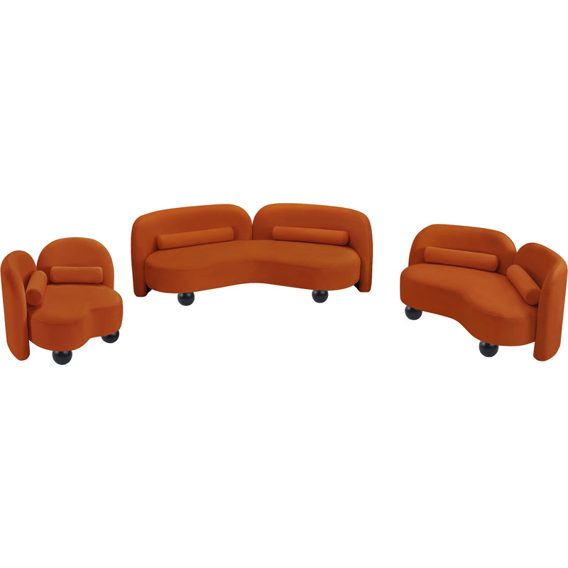 Meridian Daphne Cognac Velvet Sofa IMAGE 13