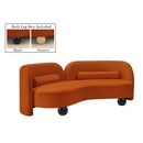 Meridian Daphne Cognac Velvet Sofa IMAGE 2