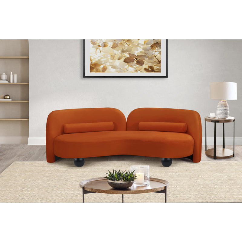Meridian Daphne Cognac Velvet Sofa IMAGE 4
