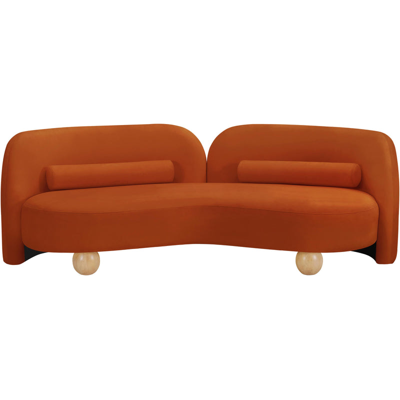 Meridian Daphne Cognac Velvet Sofa IMAGE 5