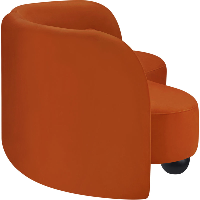 Meridian Daphne Cognac Velvet Sofa IMAGE 6