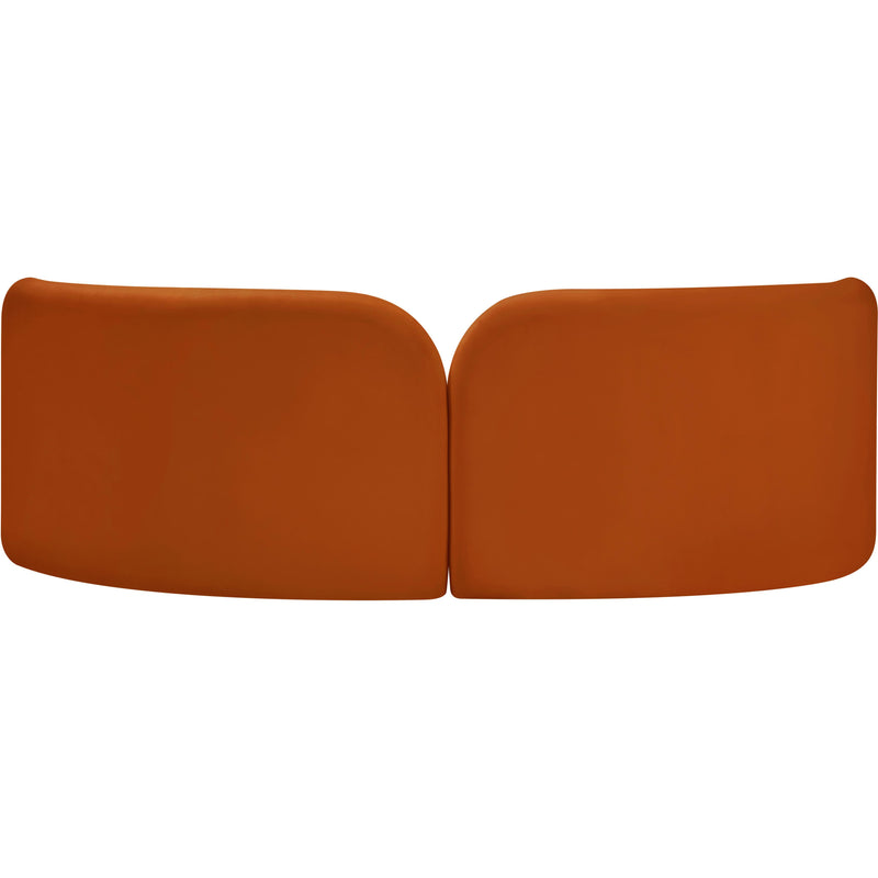 Meridian Daphne Cognac Velvet Sofa IMAGE 7