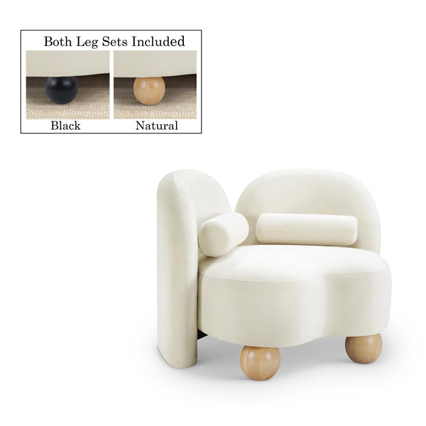 Meridian Daphne Cream Velvet Chair IMAGE 1