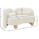 Meridian Daphne Cream Velvet Loveseat IMAGE 17