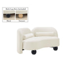 Meridian Daphne Cream Velvet Loveseat IMAGE 2