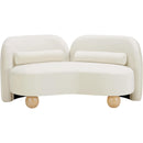 Meridian Daphne Cream Velvet Loveseat IMAGE 5