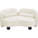 Meridian Daphne Cream Velvet Loveseat IMAGE 9