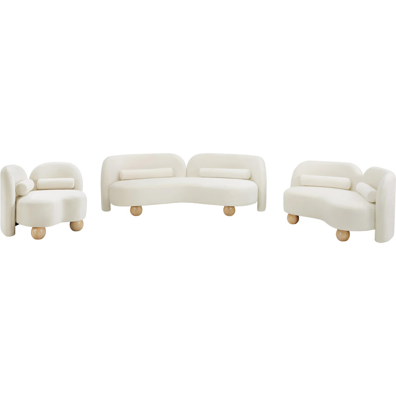Meridian Daphne Cream Velvet Sofa IMAGE 12