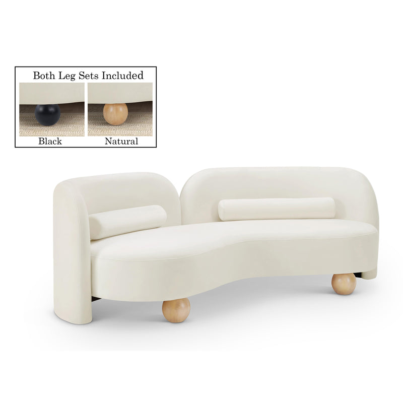 Meridian Daphne Cream Velvet Sofa IMAGE 1