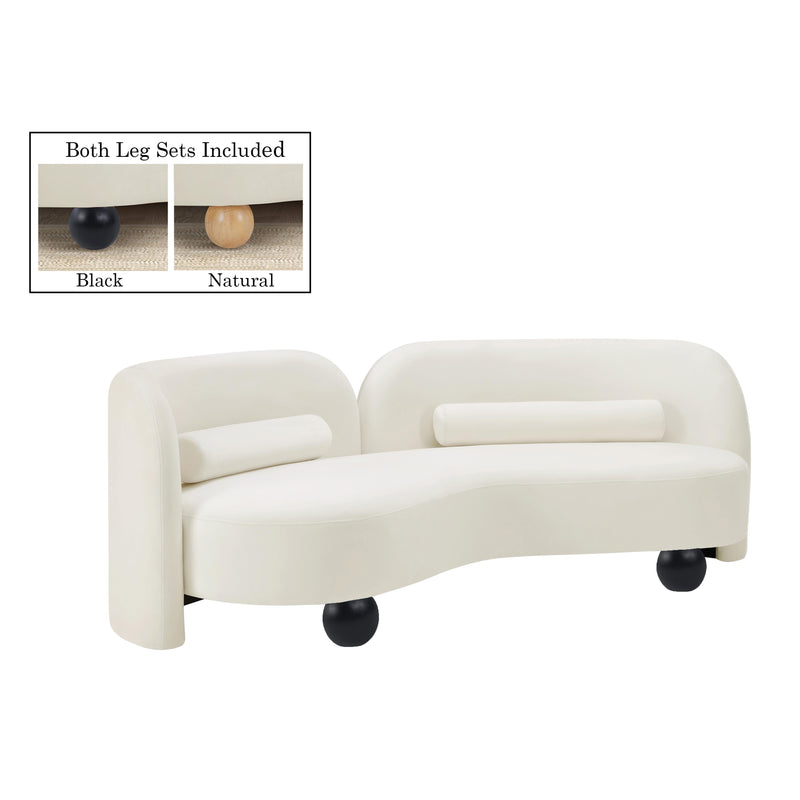 Meridian Daphne Cream Velvet Sofa IMAGE 2