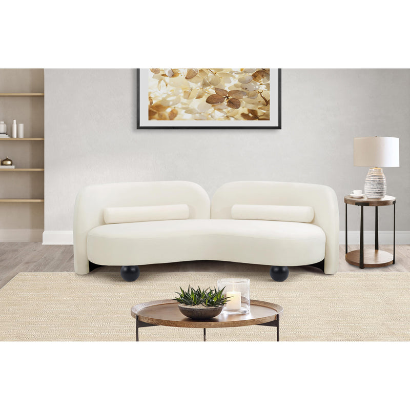 Meridian Daphne Cream Velvet Sofa IMAGE 4