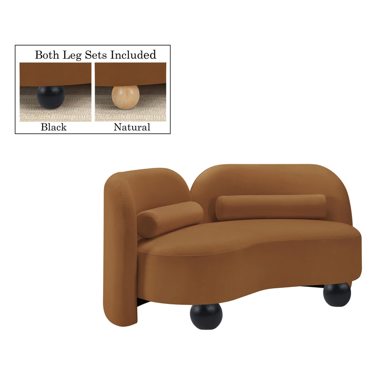 Meridian Daphne Saddle Velvet Loveseat IMAGE 2