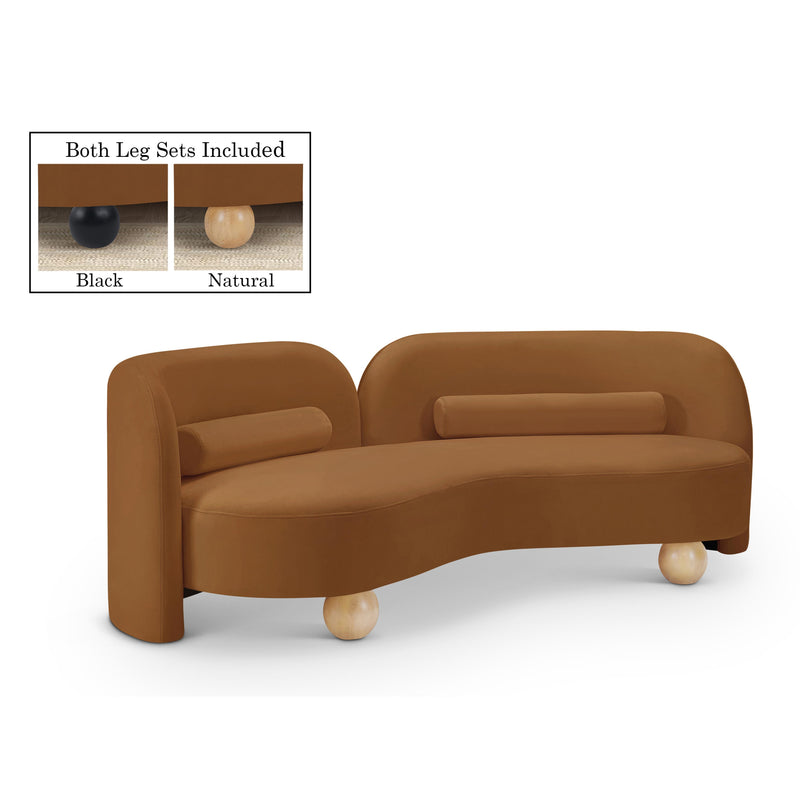 Meridian Daphne Saddle Velvet Sofa IMAGE 1