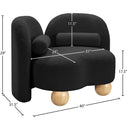 Meridian Daphne Black Boucle Fabric Chair IMAGE 17