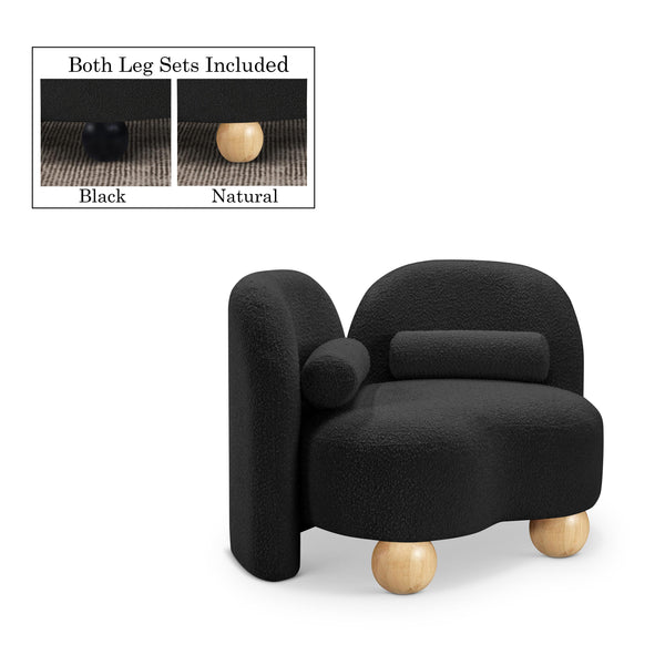 Meridian Daphne Black Boucle Fabric Chair IMAGE 1