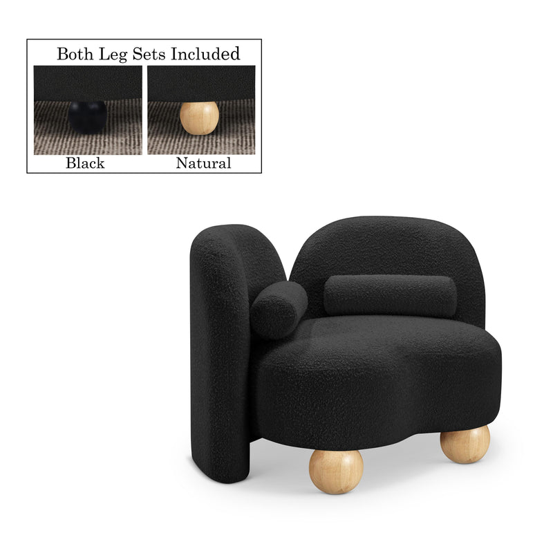 Meridian Daphne Black Boucle Fabric Chair IMAGE 1
