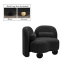 Meridian Daphne Black Boucle Fabric Chair IMAGE 2