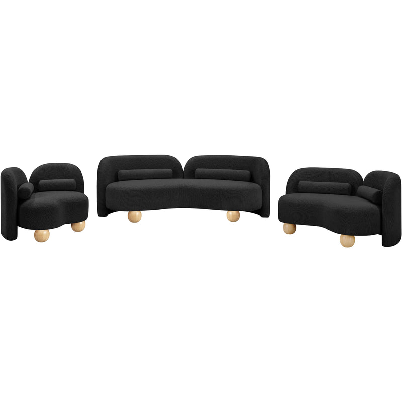 Meridian Daphne Black Boucle Fabric Loveseat IMAGE 12