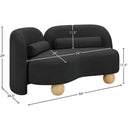 Meridian Daphne Black Boucle Fabric Loveseat IMAGE 17