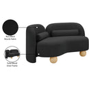 Meridian Daphne Black Boucle Fabric Loveseat IMAGE 18