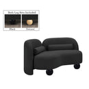 Meridian Daphne Black Boucle Fabric Loveseat IMAGE 2