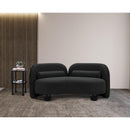 Meridian Daphne Black Boucle Fabric Loveseat IMAGE 4