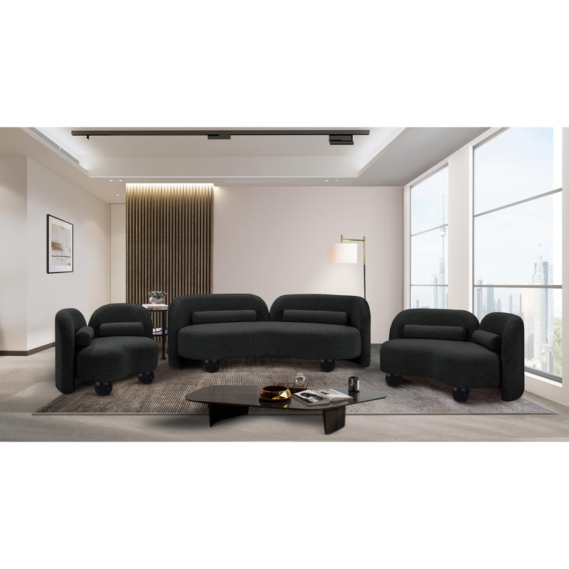 Meridian Daphne Black Boucle Fabric Sofa IMAGE 16