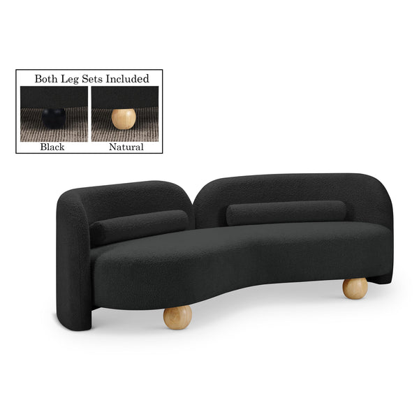 Meridian Daphne Black Boucle Fabric Sofa IMAGE 1