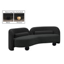 Meridian Daphne Black Boucle Fabric Sofa IMAGE 2