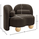 Meridian Daphne Brown Boucle Fabric Chair IMAGE 17