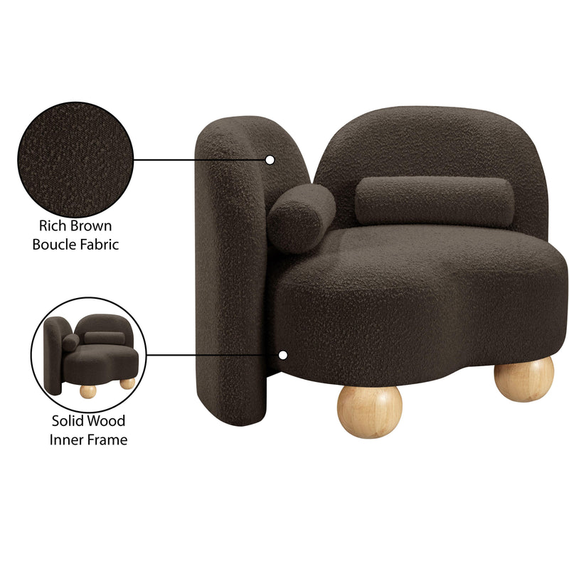 Meridian Daphne Brown Boucle Fabric Chair IMAGE 18
