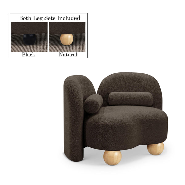 Meridian Daphne Brown Boucle Fabric Chair IMAGE 1