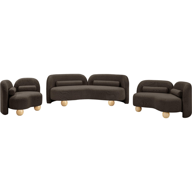 Meridian Daphne Brown Boucle Fabric Loveseat IMAGE 12
