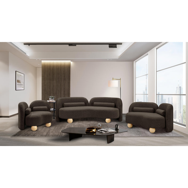 Meridian Daphne Brown Boucle Fabric Loveseat IMAGE 15