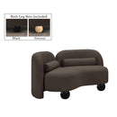 Meridian Daphne Brown Boucle Fabric Loveseat IMAGE 2