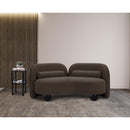 Meridian Daphne Brown Boucle Fabric Loveseat IMAGE 4