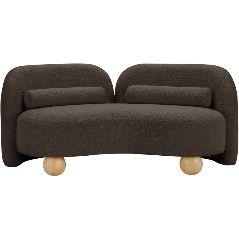 Meridian Daphne Brown Boucle Fabric Loveseat IMAGE 5