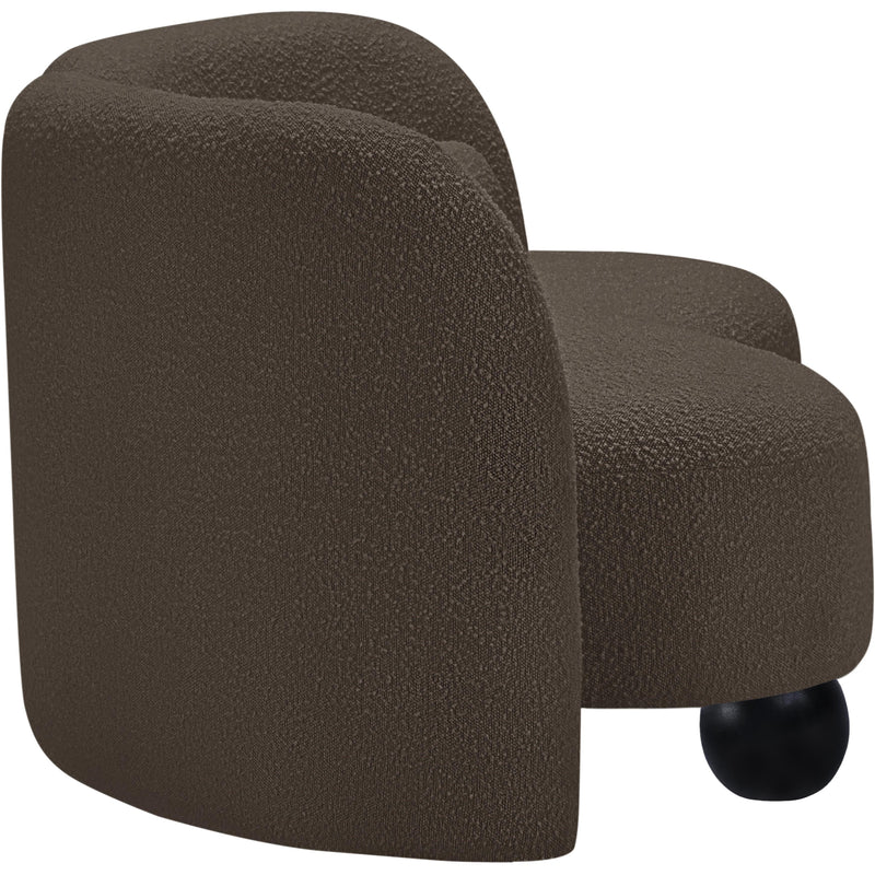 Meridian Daphne Brown Boucle Fabric Loveseat IMAGE 6