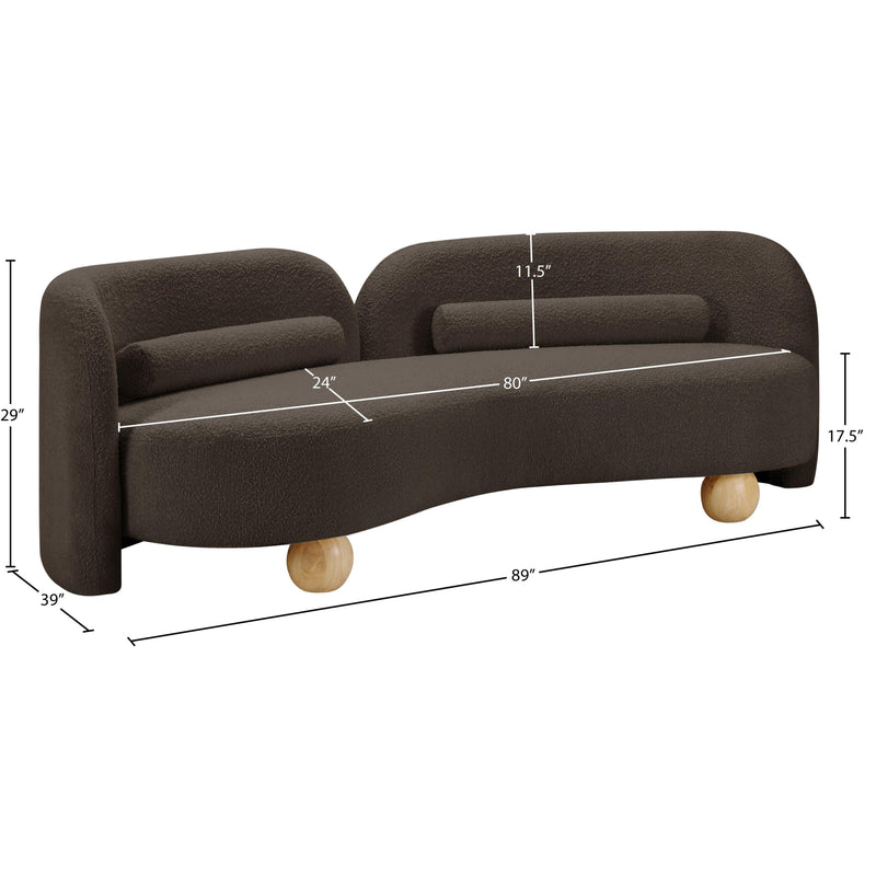 Meridian Daphne Brown Boucle Fabric Sofa IMAGE 17